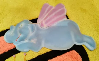 Figura Decorativa Elefante Volador Azul