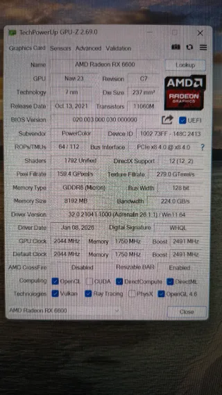 Tarjeta Gráfica AMD Radeon RX 6600