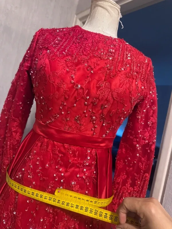 Vestido largo rojo Atelier Talla S