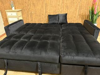 Sofá Cama Negro con Almacenamiento