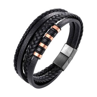 Pulsera Cuero PU Cierre Acero Inoxidable