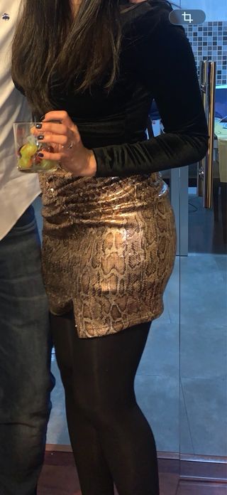 Falda Zara lentejuelas S