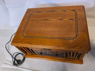 Tocadiscos, CD, Cassette, disco, estilo  Madera