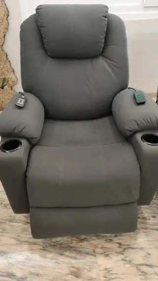 2 Sillones de lujo Relax Gris Oscuro