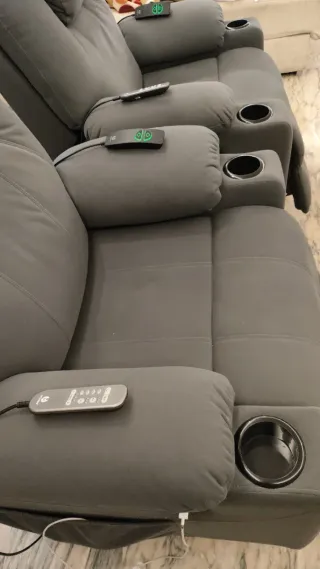 2 Sillones de lujo Relax Gris Oscuro