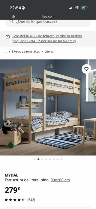 Litera Mydal Ikea Madera Pino.