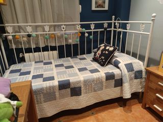 Cama Diván Forja Blanca Artesanal