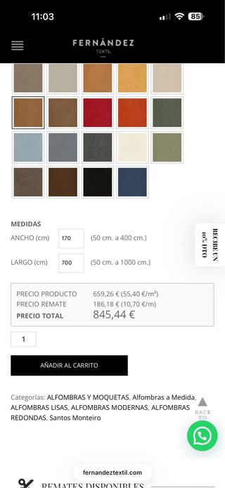 Alfombra NUEVA interior/exterior  SANTOS MONTEIRO