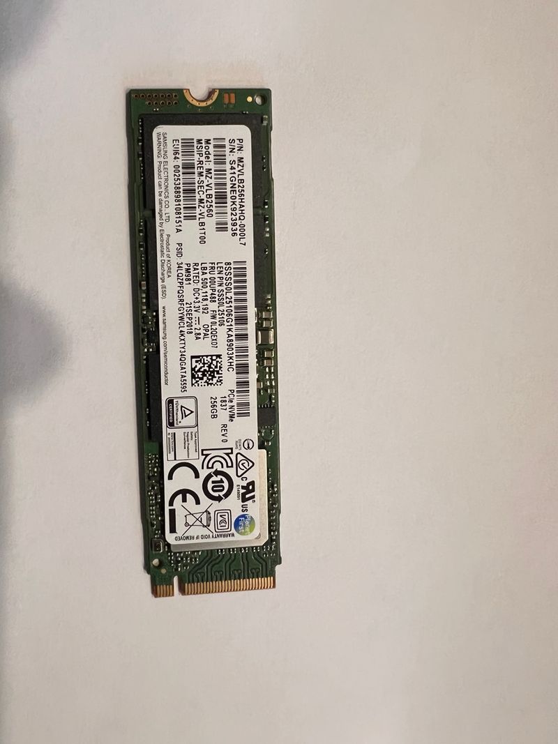 SSD Samsung 256GB NVMe M.2
