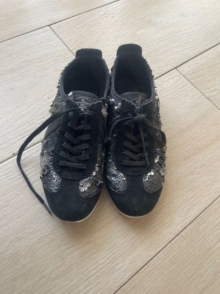 Zapatillas Munich lentejuelas negras y plateadas