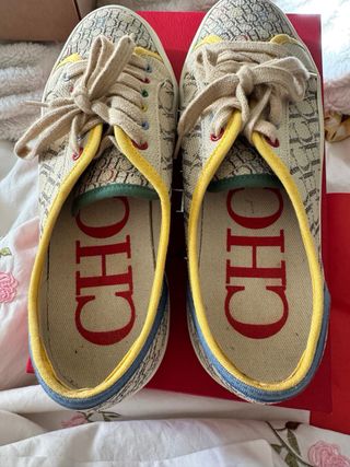 Zapatillas CH de lona beige y multicolor