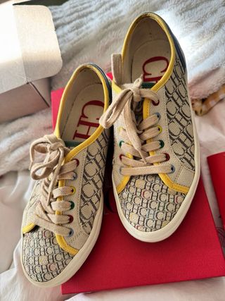 Zapatillas CH de lona beige y multicolor