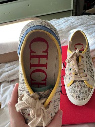 Zapatillas CH de lona beige y multicolor