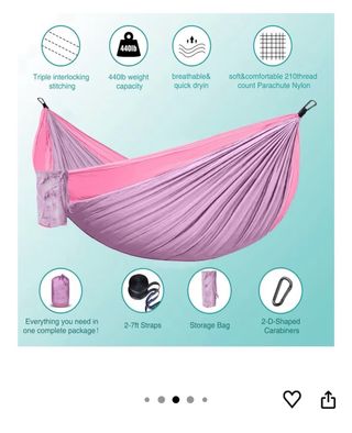 Hamaca rosa para 2 personas