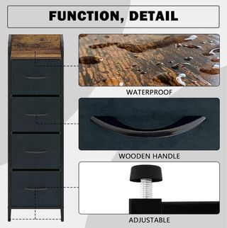 Cómoda 4 cajones 99x31x29cm