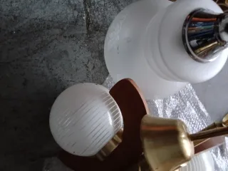 2 Lámparas de Techo Cristal y Metal y madera