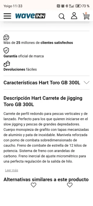 Caña y carreye Hart toro slow jigging