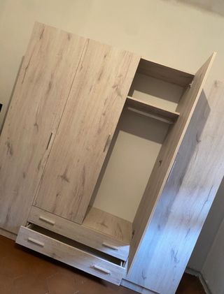 Armario modular madera color beige/marrón