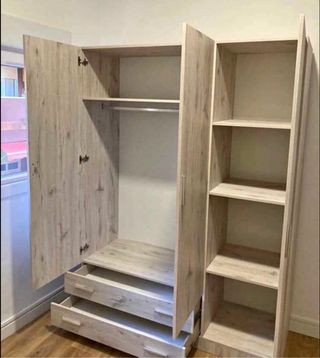 Armario modular madera color beige/marrón