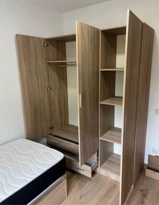 Armario modular madera color beige/marrón