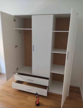 Armario modular madera color beige/marrón