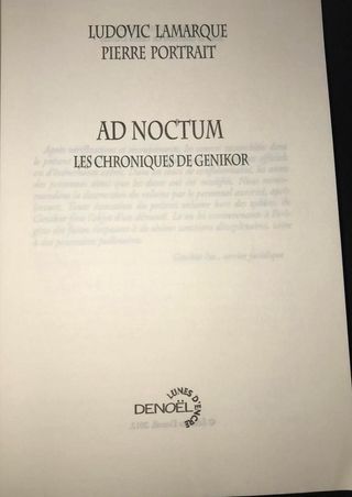 Les Chroniques De Genikor - Ad Noctum