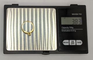 Anillo oro 18k solitario circonita T-13