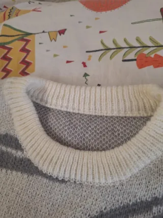 Jersey hombre invierno gris y blanco