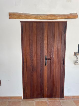 Puerta doble madera iroco insonorizada