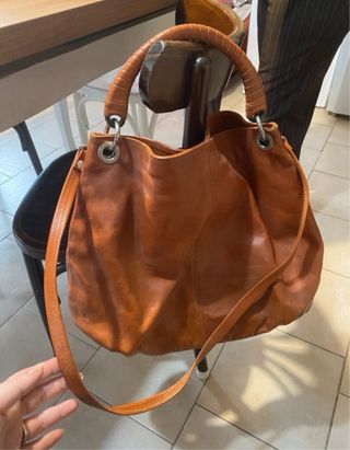 Borsa vera pelle marrone