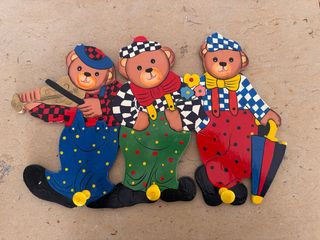 Colgador infantil vintage ositos payasos