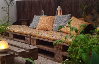 Sofá de Palets con Cojines
