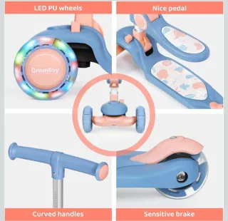 Patinete 3 ruedas con asiento BremToy