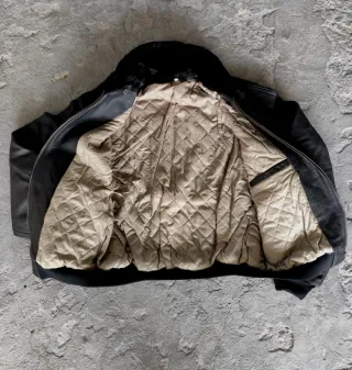 Giacca Vera Pelle Esercito Italiano Nera 54 XL