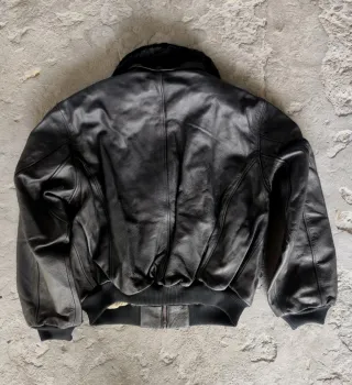 Giacca Vera Pelle Esercito Italiano Nera 54 XL