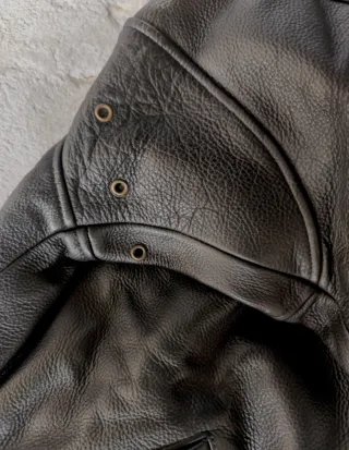 Giacca Vera Pelle Esercito Italiano Nera 54 XL