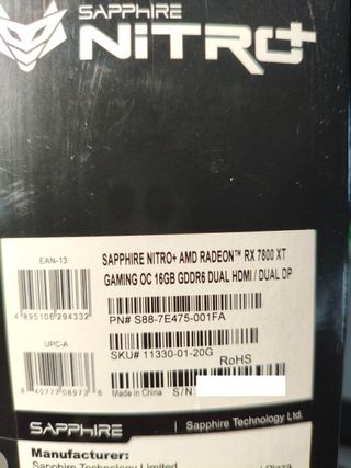 Sapphire RX 7800 XT NITRO+ 16GB GDDR6