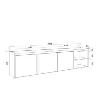 REBAJA: Mueble salón TV en negro y roble