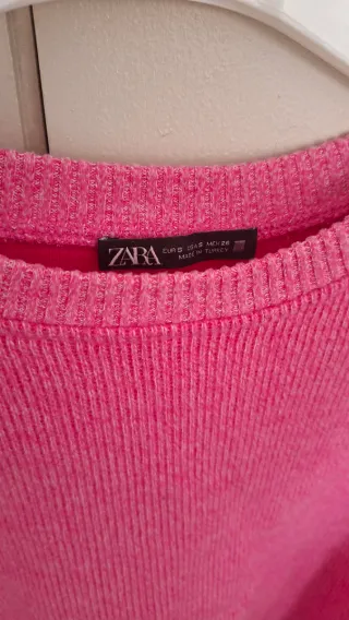 Zara Maglioncino Corto Rosa Mujer