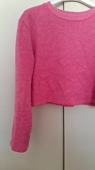Zara Maglioncino Corto Rosa Mujer