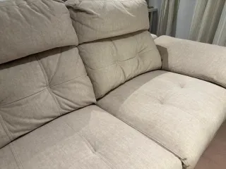 Sofá modular eléctrico de tela beige