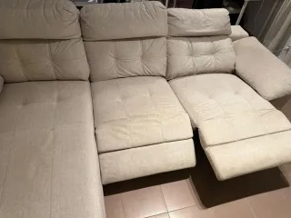 Sofá modular eléctrico de tela beige