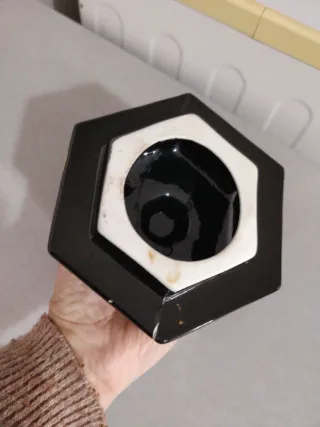 Bombonera porcelana pintada oro a mano