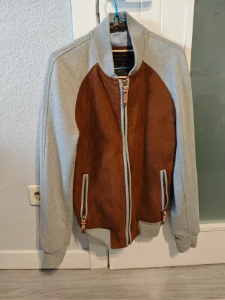 Chaqueta Zara Hombre Marrón y Gris