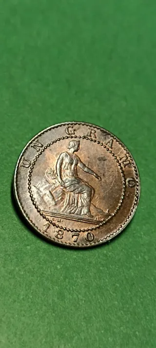Moneda 1 Céntimo 1870.