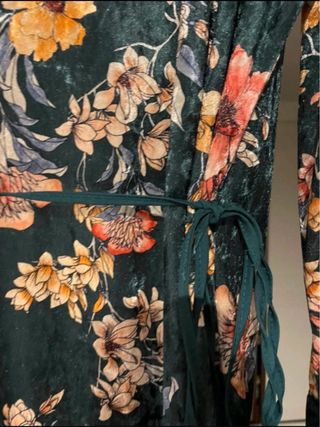 Vestido Zara Terciopelo Estilo Kimono