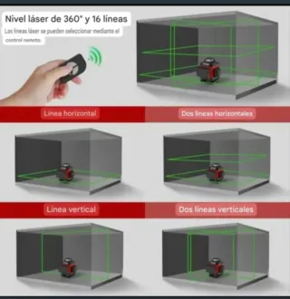 Nivel Láser 4D 16 Líneas Trípode Maletín