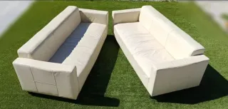 Sofa de piel beige Ikea (2 unidades)