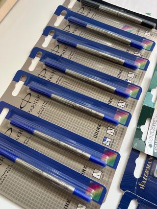 Lote recambios bolígrafos roller Parker, Waterman