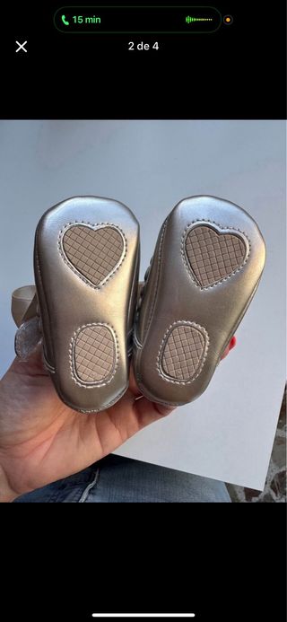 Zapatos bebé Mayoral dorados con lazo talla 16